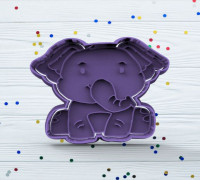 Elephant cookie cutter 3D model