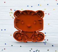 Tiger cookie cutter 3D model