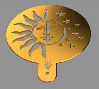 Bread Stencil - Sun and Moon Design 3D model