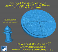 Marvel Crisis Protocol Base and Fire Hydrant 3D model