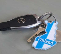 Keychain Finland Map/Flag 3D model