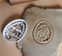 Easter egg with bunny inside - Cookie cutter 3D model
