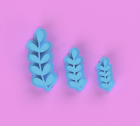 Laurels stamps x 3 3D model