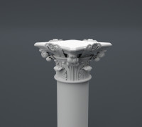 Ancient Roman Pillar Table Decor 3D model