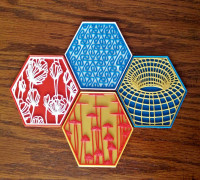 Two-Piece Stacking Hexagon Coaster 3D model