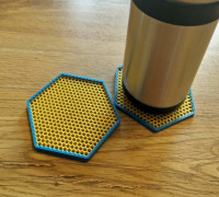 Honeycomb Patterned Hexagon Coaster 3D model