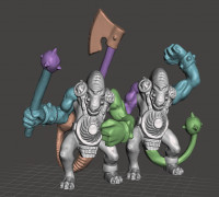 Multi-Part Poseable Fimir Warriors 3D model