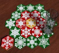 Snowflake Coasters 3D model