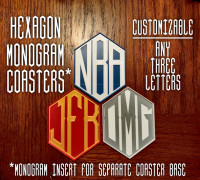 Customizable Hexagon Monogram Coasters 3D model