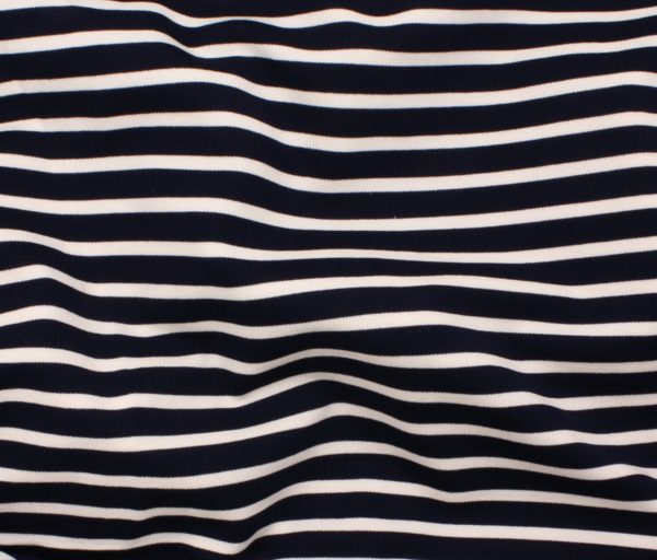 St. James Stripe - Rayon/Poly Knit - Navy