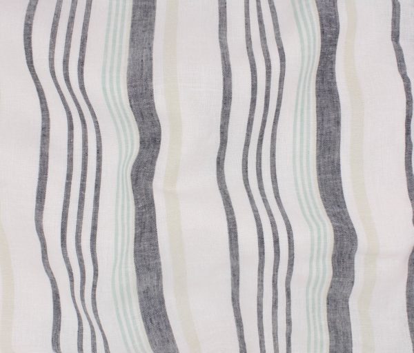 Varied Stripe Rayon/Linen - Charcoal/Green