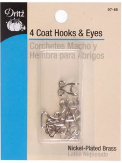 Dritz Coat Hooks & Eyes - Nickel 4ct.