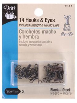 Dritz Hooks & Eyes - Black 14ct. size 2