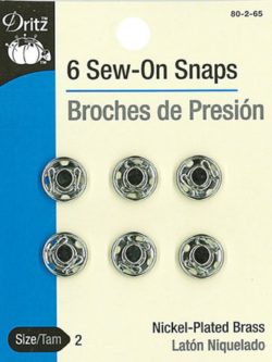 Dritz Nickel Sew On Snaps Size 1 - 8 ct - Sew On Snaps - Snaps & Fasteners  - Buttons