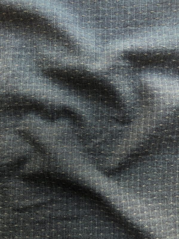 Textured Yarn Dyed Cotton - Dots - Iron