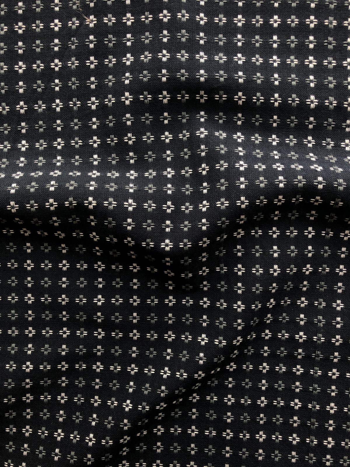 Textured Yarn Dyed Cotton - Square Stitch - Black - Stonemountain ...