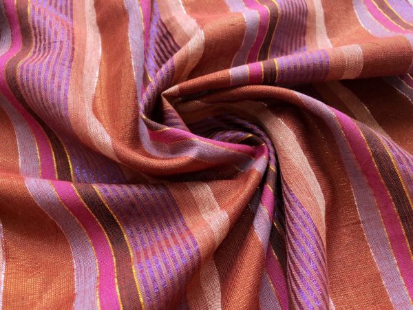 Handwoven Metallic Stripe Cotton - Jasper