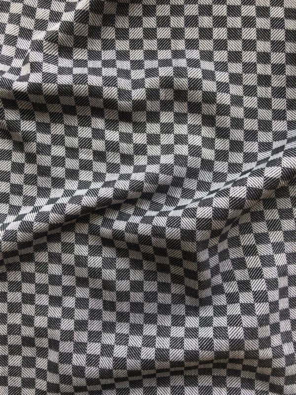 Handwoven Cotton Jacquard - Grey Checkerboard