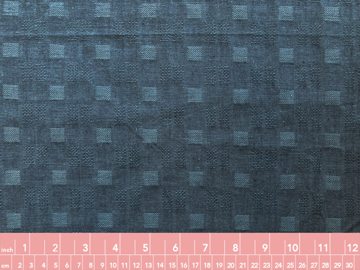 Textured Yarn Dyed Cotton - Dobby Squares - Deep Ocean - Stonemountain ...