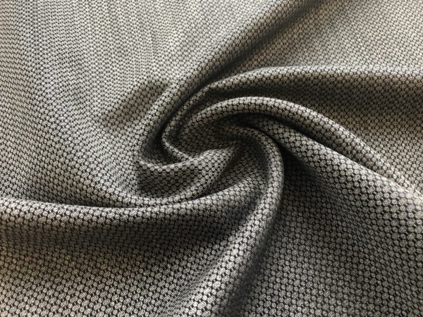 Italian Wool Jacquard - Dots - Charcoal