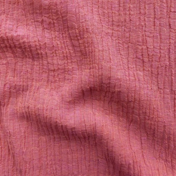 Yarn Dyed Linen Crinkle Gauze - Flamingo