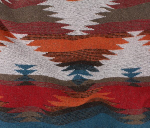 Woodlands - Poly/Wool Jacquard Coating - Blue/Red/Orange