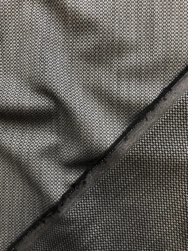 Italian Wool Jacquard - Dots - Charcoal