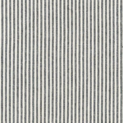 Essex - Linen/Cotton - Yarn Dyed Classic Wovens - Thin Stripe - Black -  Stonemountain & Daughter Fabrics