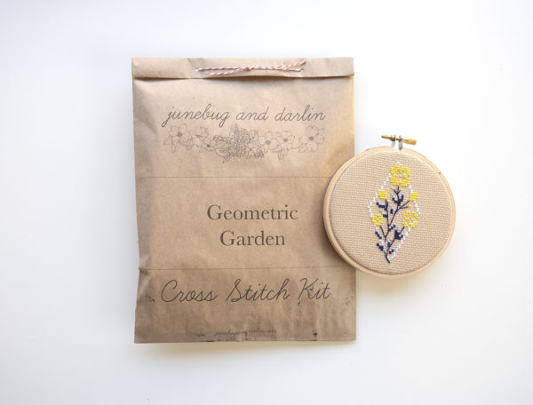 Junebug and Darlin Cross Stitch Kit - Geometric Garden