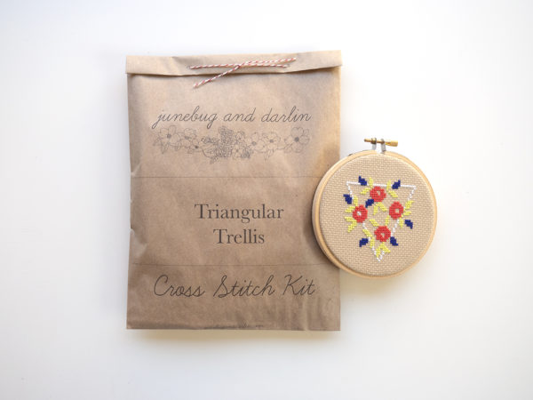 Junebug and Darlin Cross Stitch Kit - Triangular Trellis