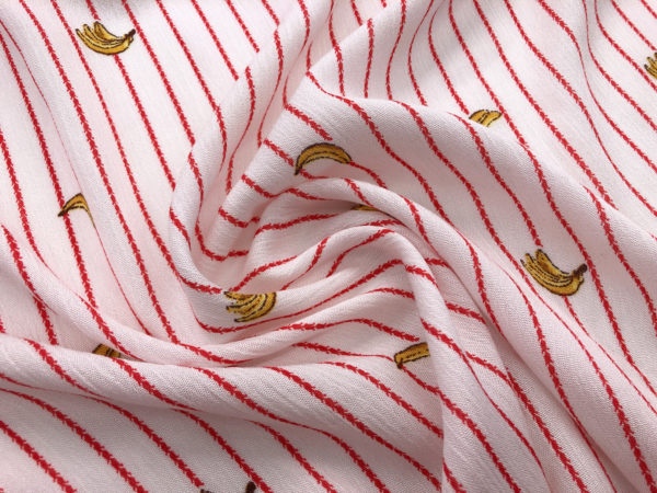 Rayon Crepe - Banana Stripe