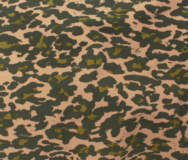 Stretch Nylon/Viscose Twill - Leopard Print - Olive/Black