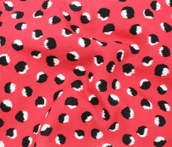 Mojito Rayon/Nylon Slub Print - Fuzzy Spots - Chili