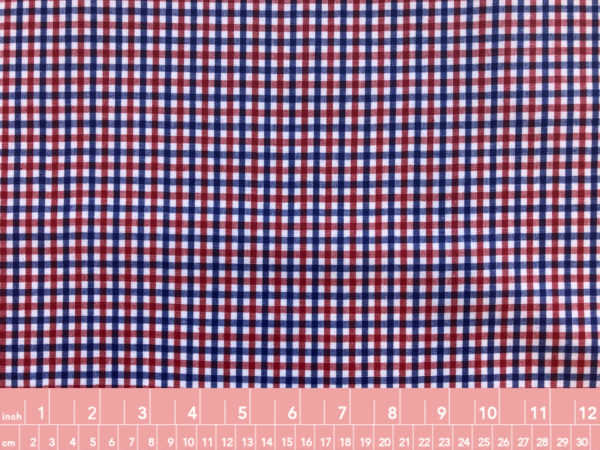 Yarn Dyed Laminated Cotton - 1/8in Gingham - Blue/Red