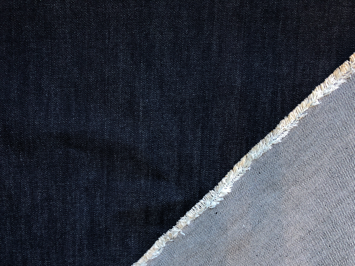 Dark Ink Blue Japanese Selvedge Denim Fabric, Fabric By The Yard