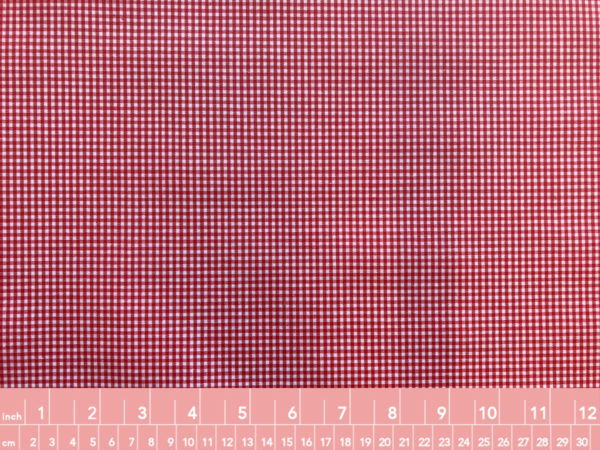 Yarn Dyed Laminated Cotton - 1/8in Gingham - Blue/Red
