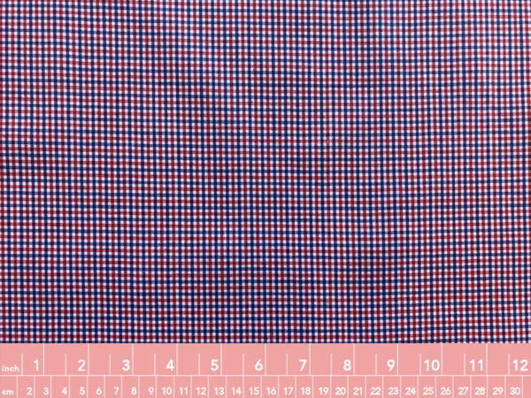 Yarn Dyed Laminated Cotton - 1/8in Gingham - Blue/Red