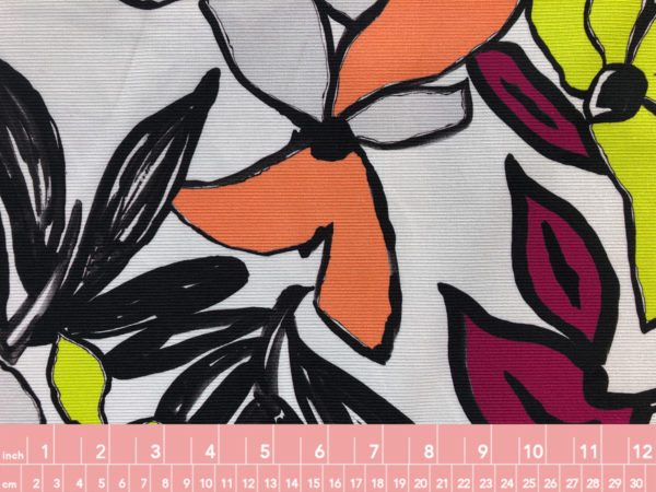 Cotton Stretch Faille - Sketched Floral