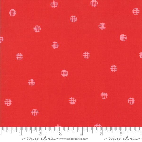 Quilting Cotton - Just Red - Spheres - Lipstick