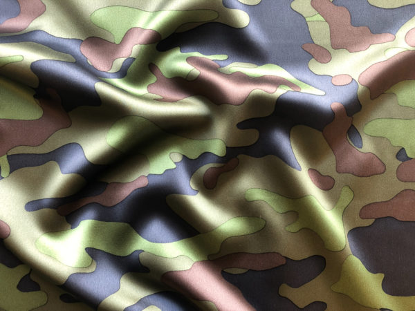 Printed Silk Charmeuse - Camouflage