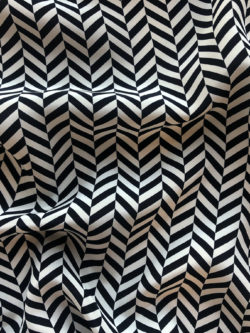 Amour Vert - Silk Crepe de Chine - Navy Chevron