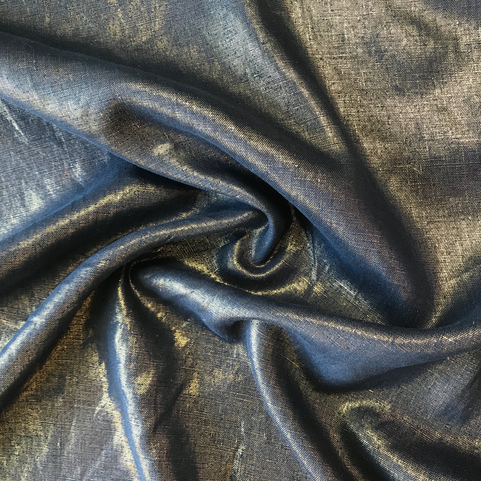 Nevada Linen - Metallic - Navy/Gold - Stonemountain & Daughter Fabrics