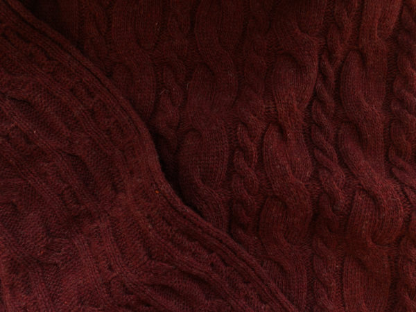 Italian Wool Cabled Sweater Knit - Burgundy