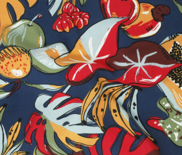 Rayon Voile - Tropical Fruits - Navy