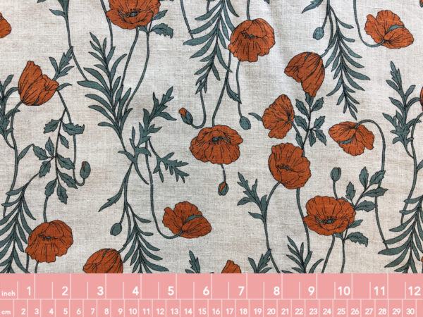 Hokkoh - Linen - Poppies - Orange