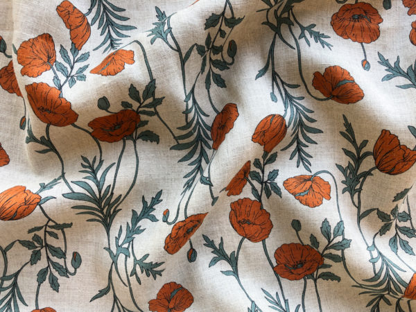 Hokkoh - Linen - Poppies - Orange