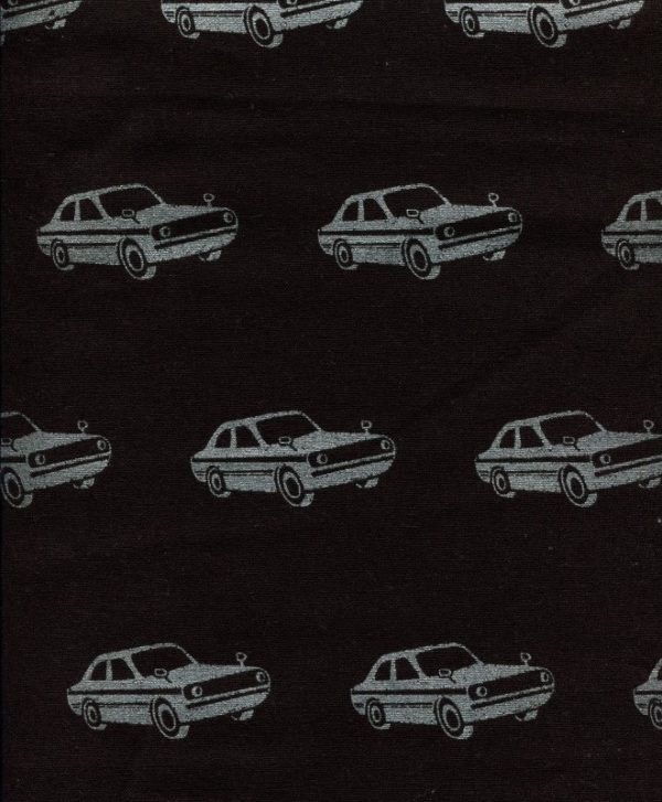 Echino - Laminated Linen/Cotton Canvas - Cars - Black