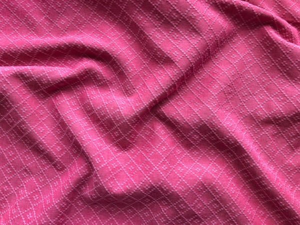 Textured Yarn Dyed Cotton - Diamond Weave - Dragon Fruit