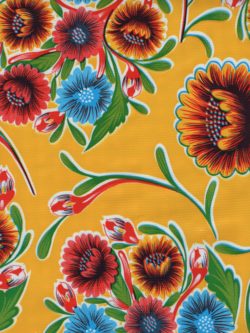 Oilcloth - Poly/Cotton Vinyl - Bloom - Yellow