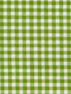 Oilcloth - Poly/Cotton Vinyl - Gingham - Kiwi